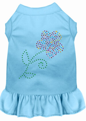 Rhinestone Multi Flower Dress Baby Blue Xxl