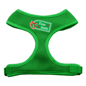 From Santa Tag Screen Print Mesh Pet Harness Emerald Green Extra Large