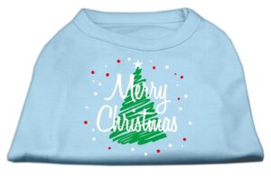 Scribbled Merry Christmas Screenprint Shirts  Baby Blue Xl