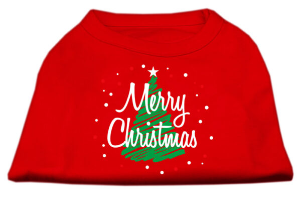 Scribbled Merry Christmas Screenprint Shirts  Red L