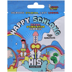 Happy Schlong (His) - Sexual Stimulation Gummies - 12 Pk/2 Pcs Per Pouch - Display