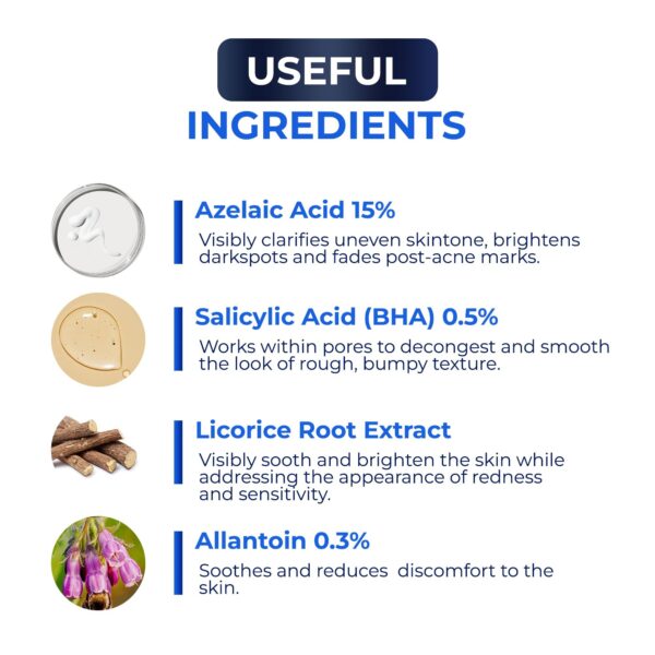 Advanced Azelaic Acid 15% Acne Cream   Redness Relief Rosacea Treatment for Face   Soothes Acne Hyperpigmentation   Enhanced Formula for Brighter Healthier Skin Care - Image 2