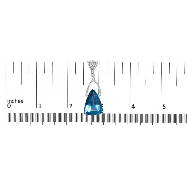 14K White Gold Earrings 4/5 Cttw Diamond and 18x11 MM Trillion Cut Blue Topaz Drop and Dangle Earrings (F-G Color, VS2-SI1 Clarity) - Image 5