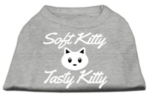 Softy Kitty, Tasty Kitty Screen Print Dog Shirt Grey Xxxl (20)