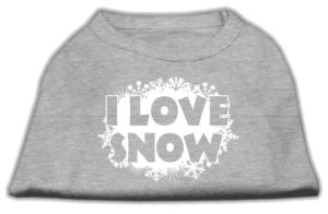 I Love Snow Screenprint Shirts Grey Xl