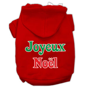 Joyeux Noel Screen Print Pet Hoodies Red Size Xl (16)