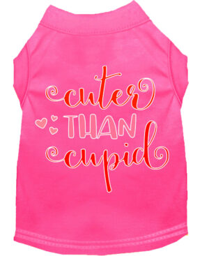 Cuter Than Cupid Screen Print Dog Shirt Bright Pink Med (12)