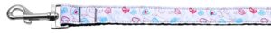 Patriotic Crazy Hearts Nylon Dog Leash 5/8 Inch Wide 4ft Long
