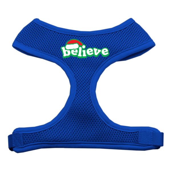 Believe Screen Print Soft Mesh Pet Harness  Blue Extra Large