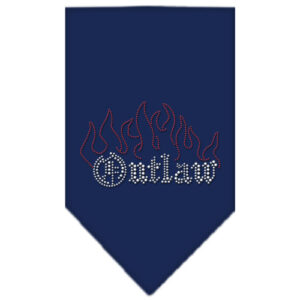 Outlaw Rhinestone Bandana Navy Blue Large