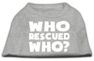 Who Rescued Who Screen Print Shirt Grey Xxl (18)