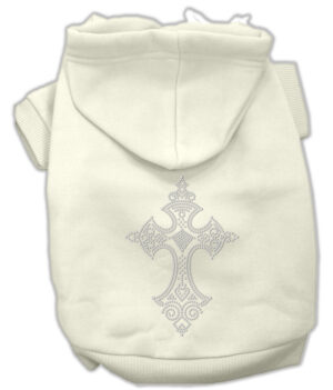 Rhinestone Cross Hoodies Cream Xl (16)