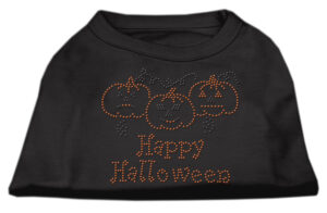Happy Halloween Rhinestone Shirts Black Xxl