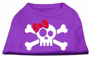 Skull Crossbone Bow Screen Print Shirt Purple Xxxl