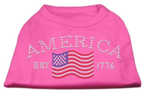 Classic American Rhinestone Shirts Bright Pink Xxxl