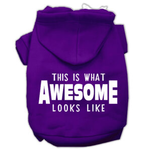 This Is What Awesome Looks Like Dog Pet Hoodies Purple Size Xl (16)