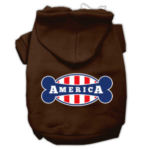 Bonely In America Screen Print Pet Hoodies Brown Size Xxl (18)