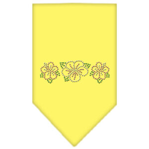 Tropical Flower Rhinestone Bandana Yellow Large