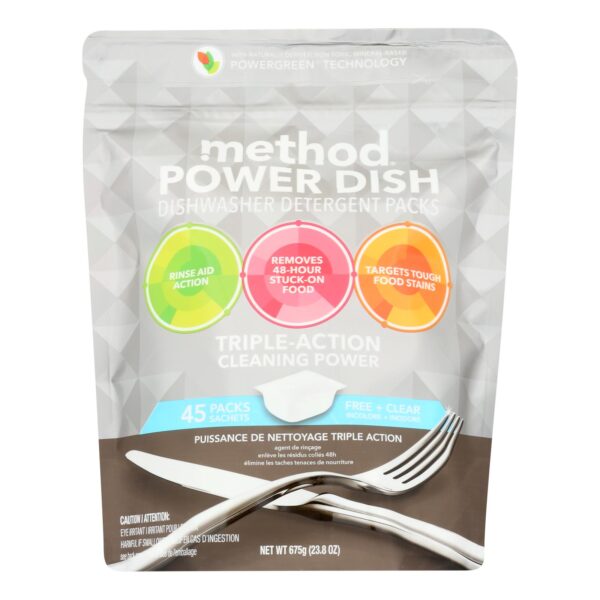 Method Products Inc - Dish Det Free/clear 45pod - Case Of 6 - 23.8 Oz