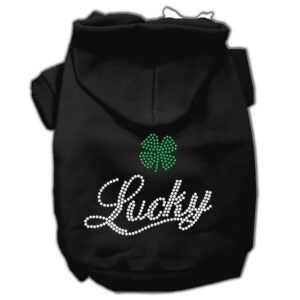 Lucky Rhinestone Hoodies Black Xs (8)