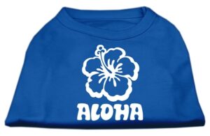 Aloha Flower Screen Print Shirt Blue Sm (10)