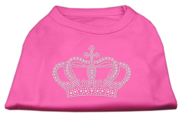 Rhinestone Crown Shirts Bright Pink S