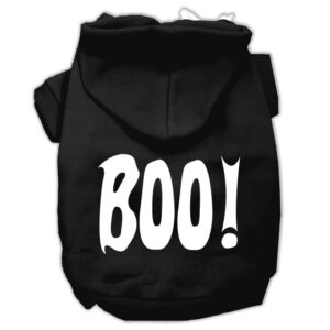Boo! Screen Print Pet Hoodies Black Size Xl (16)