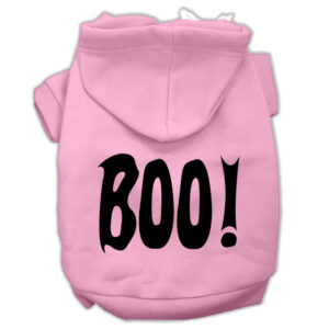 Boo! Screen Print Pet Hoodies Light Pink Size Xl (16)