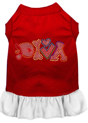 Technicolor Diva Rhinestone Pet Dress Red With White Xxxl