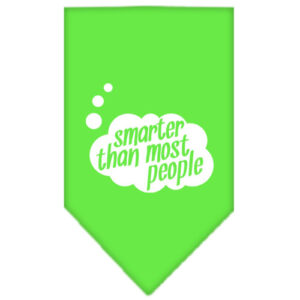 Smarter Then Most People Screen Print Bandana Lime Green Large