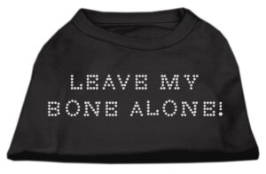 Leave My Bone Alone! Rhinestone Shirts Black Xs