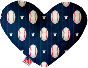 Baseball Pinstripes 6 Inch Canvas Heart Dog Toy