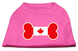 Bone Shaped Canadian Flag Screen Print Shirts Bright Pink Xs