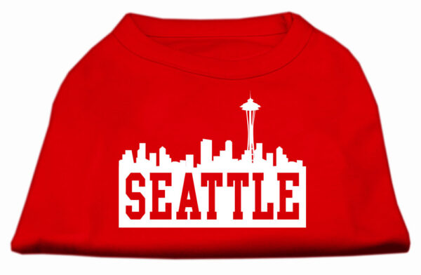 Seattle Skyline Screen Print Shirt Red Xxl