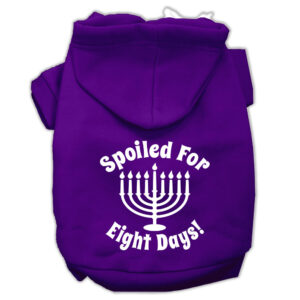 Spoiled For 8 Days Screenprint Dog Pet Hoodies Purple Size Med (12)