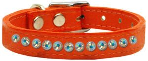 One Row Ab Jeweled Leather Orange 14