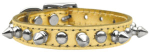 Metallic Chaser Leather Dog Collar Gold 20