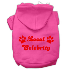 Local Celebrity Screen Print Pet Hoodies Bright Pink Size Xs (8)