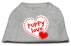 Puppy Love Screen Print Shirt Grey Xxxl