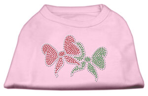 Christmas Bows Rhinestone Shirt Light Pink Xxl