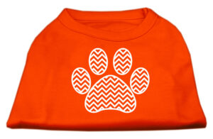 Chevron Paw Screen Print Shirt Orange Xl (16)