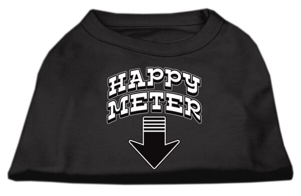 Happy Meter Screen Printed Dog Shirt Black  Sm