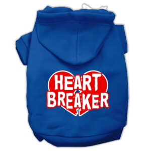 Heart Breaker Screen Print Pet Hoodies Blue Size Xxxl (20)