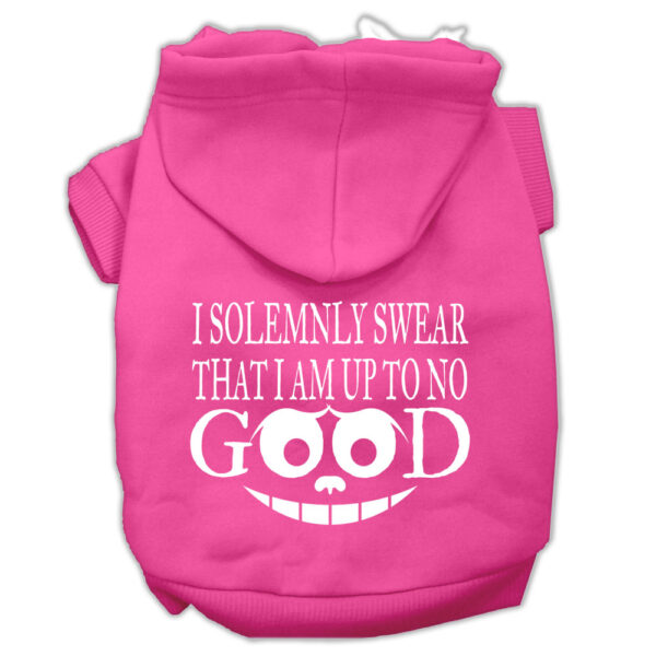 Up To No Good Screen Print Pet Hoodies Bright Pink Size Med (12)