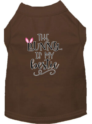 Bunny Is My Bestie Screen Print Dog Shirt Brown Xl (16)