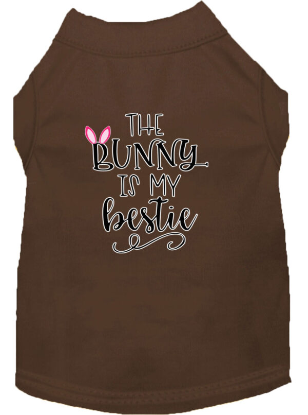 Bunny Is My Bestie Screen Print Dog Shirt Brown Xl (16)
