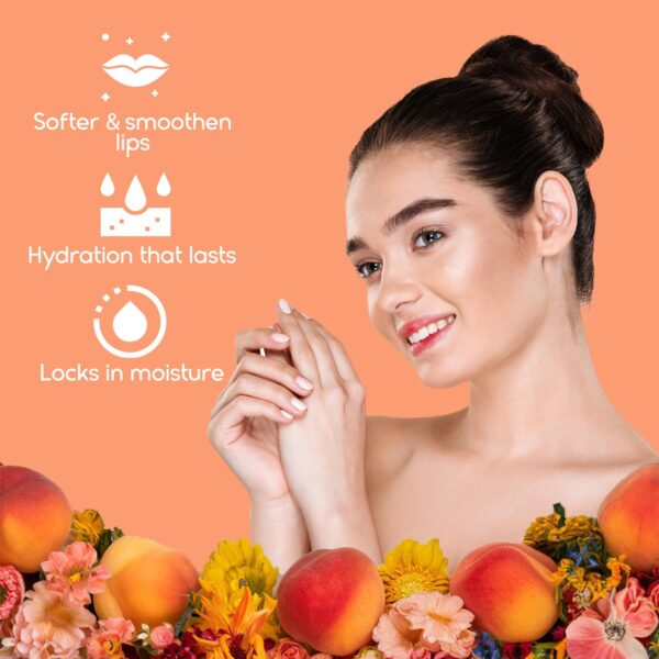Lip Sleeping Mask with Hyaluronic Acid & Vitamin C   Nourish & Hydrate Dry Lips with Lip Balm   Overnight Lip Mask Moisturizer for Skin Care   Peach - Image 3