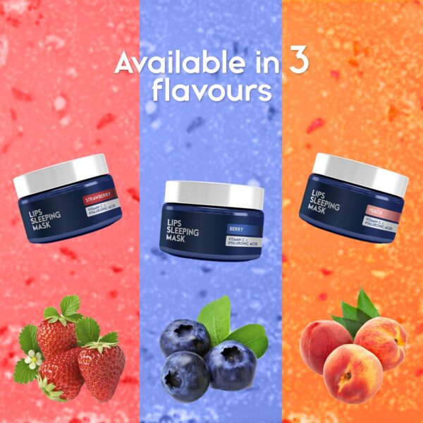 Lip Sleeping Mask with Hyaluronic Acid & Vitamin C   Nourish & Hydrate Dry Lips with Lip Balm   Overnight Lip Mask Moisturizer for Skin Care   Peach - Image 6