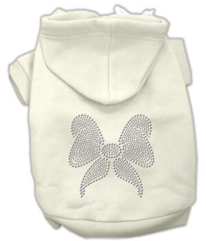 Rhinestone Bow Hoodies Cream Xxxl (20)