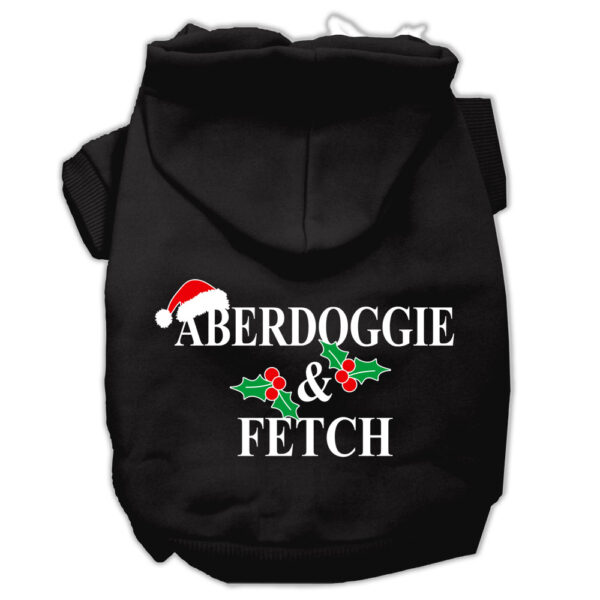 Aberdoggie Christmas Screen Print Pet Hoodies Black Size Xs (8)